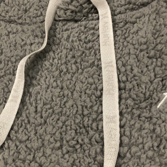 Hurley Hoodie Womens Medium Gray Sherpa Sweatshirt Drawstring Fleece Fuzzy - Picture 6 of 12